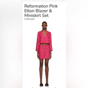 Reformation Pink Elton Blazer & Miniskirt Set
by Reformation size 6